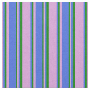 Tissu Plum, Royal Blue et Green Linked/Striped Motif
