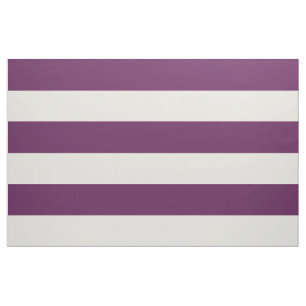 Tissu Plum violet et ivoire Grandes rayures Grande échel