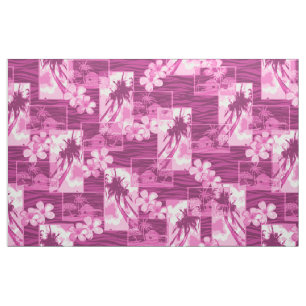 Tissu Plumeria hawaïen et palmier d'île de Niihau
