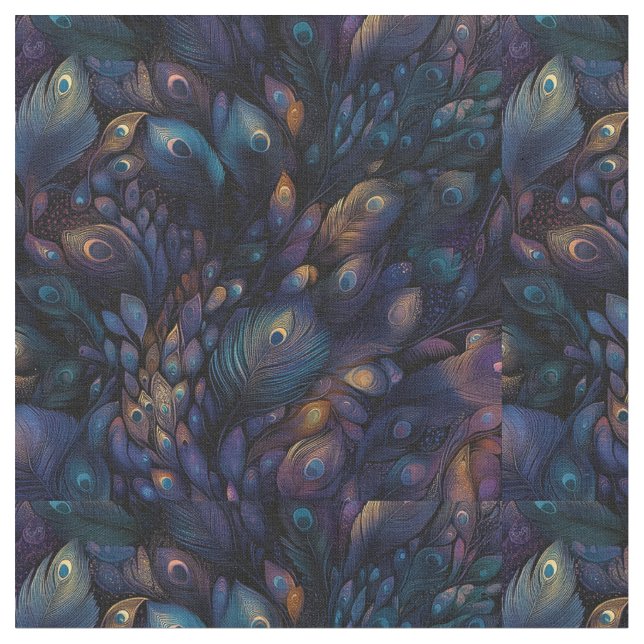 Tissu Plumes de paon (Fermer)