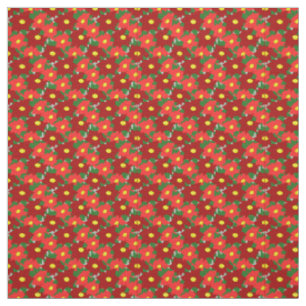 Tissu Poinsettias de Noël