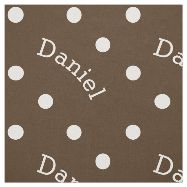 Tissu Point de polka brun chocolat nommé personnalisé (Échantillon)