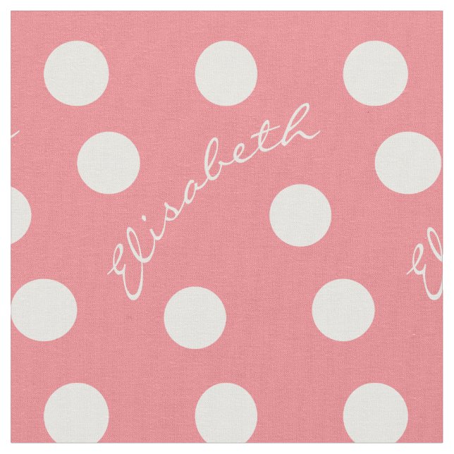 Tissu Point de polka fait sur commande de nom et de (Fermer)