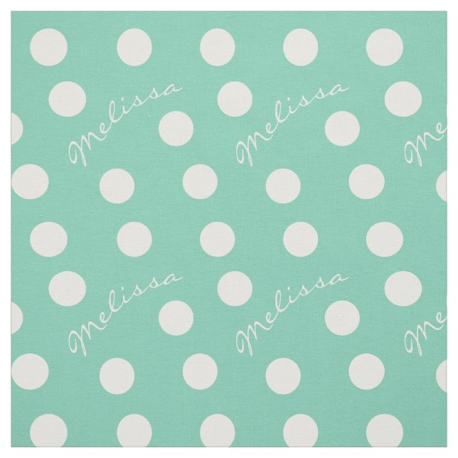 Tissu Point de polka fait sur commande de nom et de (Échantillon)