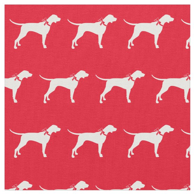 Tissu Pointeur Chien Silhouette Animal Rouge (Fermer)