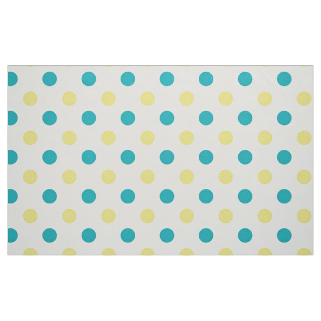 Tissu pointillé Polka/Turquoise et jaune (Fat Quarter)