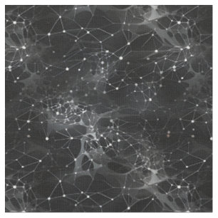 Tissu Points blancs et toiles sur fond noir
