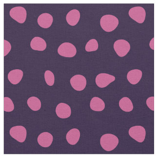 Tissu Points blancs roses sur violet