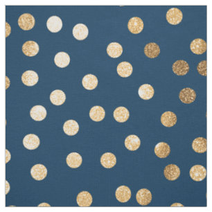 Tissu Points bleu marine et Gold City