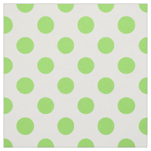 Tissu Points lime et blanc