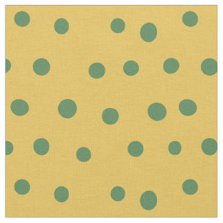 Tissu Points Whimsical verts sur Jaune