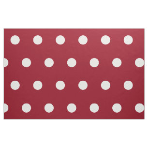 Tissu Pois blancs aux journées scolaires rouges