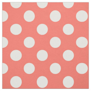 Tissu Pois blancs sur corail vivant
