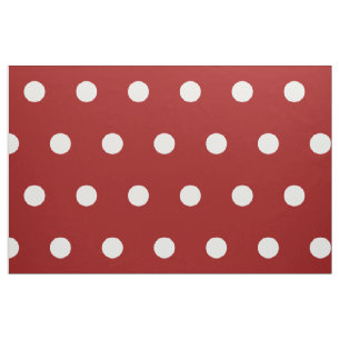 Tissu Pois blancs sur le rouge nautique