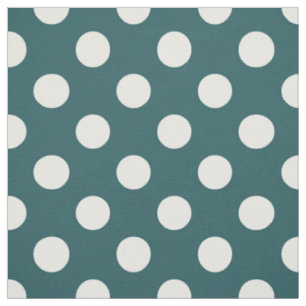 Tissu Pois blancs sur turquoise