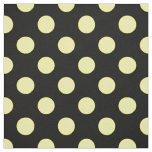 Tissu Pois jaunes sur fond noir