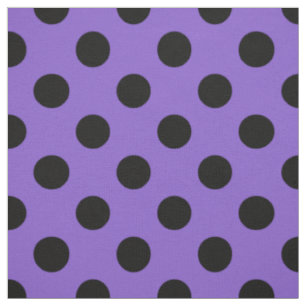 Tissu Pois noirs sur lavande