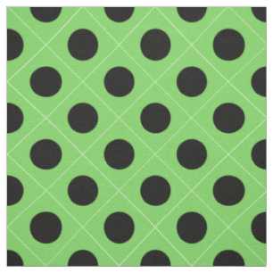Tissu pois noirs sur le vert citron