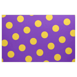 Tissu Pois pourpre et jaune