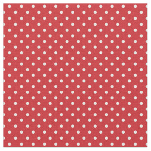 Tissu Pois rouges et blancs