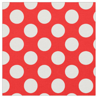 Tissu Pois rouges et blancs