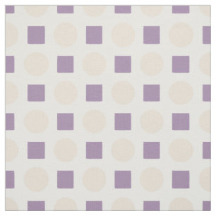 Tissu Pois tan et carrés lavande