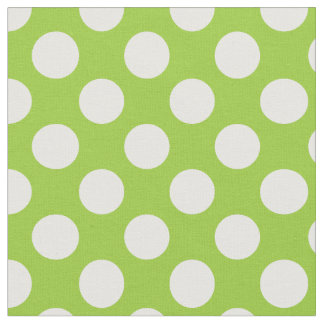 Tissu Pois vert pomme et blanc