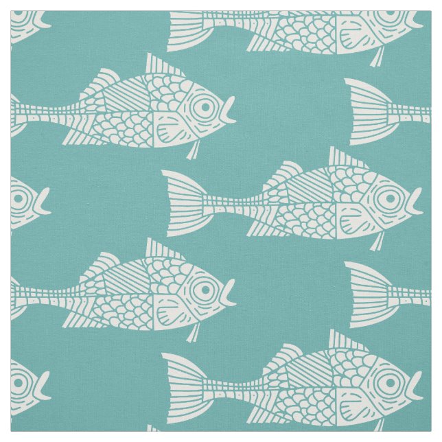 Tissu Poisson blanc (Échantillon)