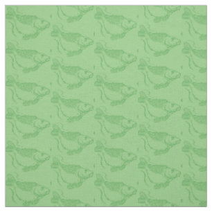 Tissu Poisson en carpe Imprimer Kaki Pêche verte