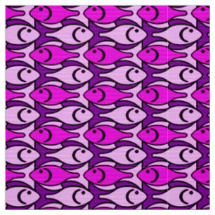 Tissu Poisson moderne du milieu du siècle, rose orchidée