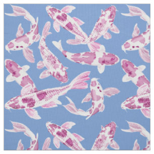 Tissu Poisson rose Koi