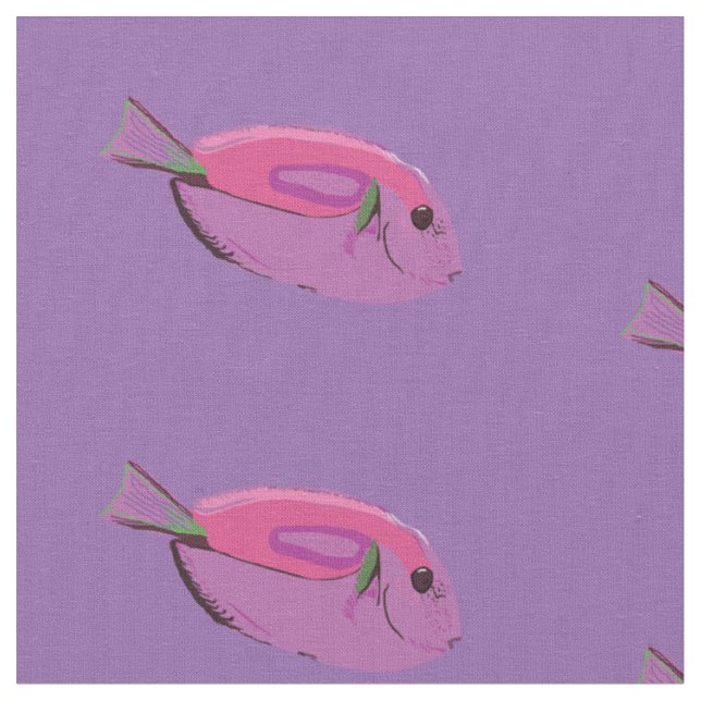 Tissu Poissons Roses Motif, Poissons Art Fabric Personna (Fermer)