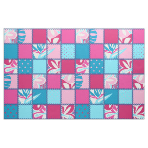 Tissu Pokii Hawaiian Floral et Patchwork de points