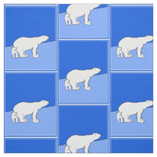 Tissu Polar Bear Mom and Cub Peinture - Wildlife Art
