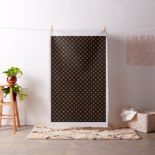 Tissu Polka orange croise sur noir