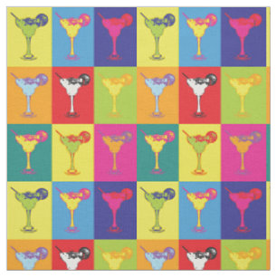 Tissu Pop Art Margarita Cocktails Retro Motif