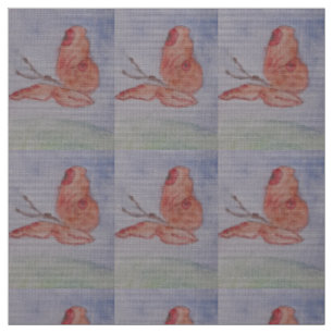 Tissu Popeline en Polyester à Motif Papillon