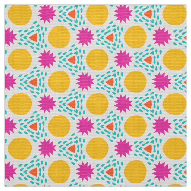 Tissu POPSTAR - Fun Moderne Coloré Formes géométriques p (Échantillon)