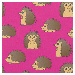 Tissu Porcupines mignons Hérisson Caricatures rose
