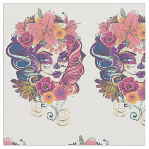 Tissu Portrait d'une couronne de fleurs