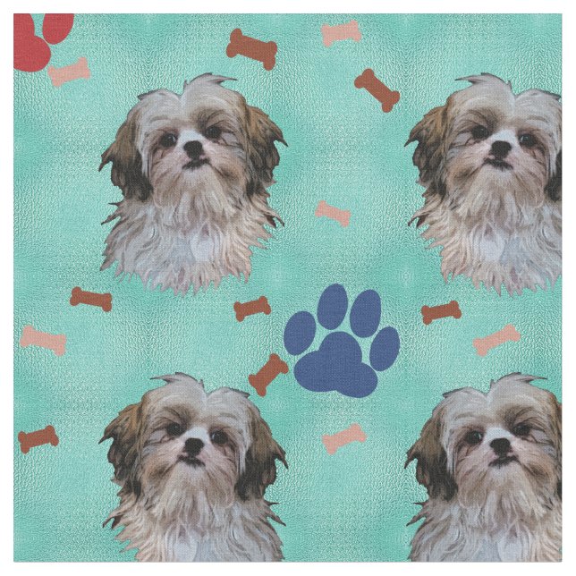 Tissu Portrait Shih Tzu (Fermer)