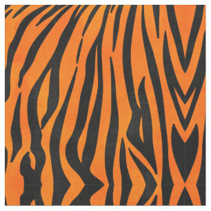 Tissu Poster de animal de bandes de tigres noirs orange 