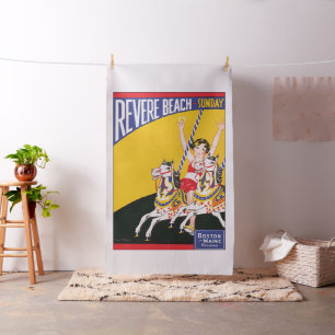 Tissu Poster nostalgique du Carrousel de la plage de Rev