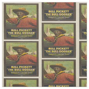 Tissu Poster vintage de Bill Pickett Black Cowboy