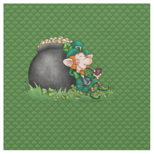 Tissu Pot de Leprecaun du jour de St Patrick d'or