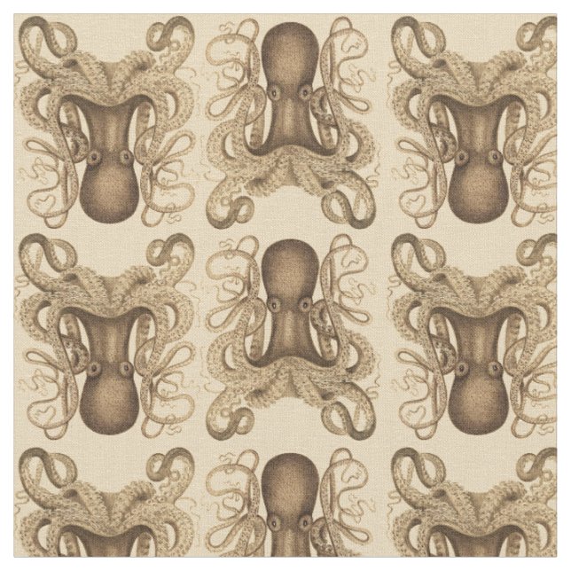 Tissu Poulpe Marmoratus (brun) (Fermer)