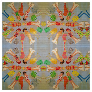 Tissu Poupées de papier d'été
