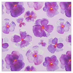 Tissu pourpre d'art de fleur d'aquarelle de