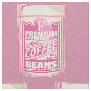 Tissu Premium espresso café haricots rose nourriture pop