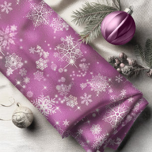 Tissu Prettiest Snowflakes Motif Orchid rose ID846